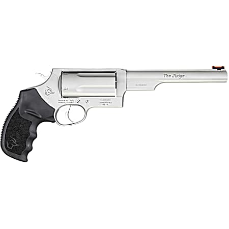Taurus 2441069MAG Judge Magnum Compact Frame 45 Colt (Long Colt)/410 Gauge 5rd 6.50 Matte Stainless Steel Barrel, Cylinder & Frame, Black Ribber Grip, Transfer Bar Safety, Exposed Hammer