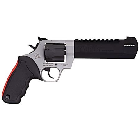 Taurus 2454065RH Raging Hunter  454 Casull 5rd 6.75 Matte Black Oxide Cylinder & Barrel Matte Stainless Steel Frame Black Rubber with Integrated Red Cushion Insert Grip