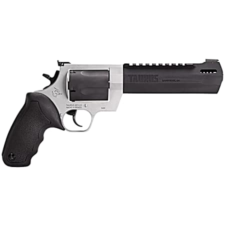 Taurus 2460065RH Raging Hunter  460 S&W Mag 5rd 6.75 Matte Black Oxide Barrel & Cylinder Matte Stainless Steel Frame Black Rubber  with Integrated Cushion Insert Grip
