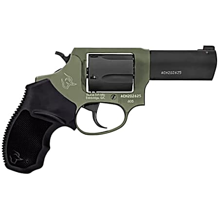 Taurus 260531F Defender 605  SA/DA 357 Mag/38 Special +P 5rd 3, Black Barrel/Cylinder, Sniper Green Frame, Black Hogue Rubber Grip, Fixed Front Sight