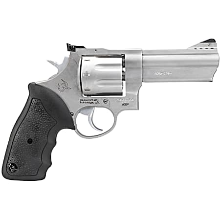 Taurus 2-608049 608  Large 357 Mag/38 Special +P 8 Shot 4 Matte Stainless Steel Ported Barrel, Cylinder & Frame, Black Finger Grooved Rubber Grip, Transfer Bar Safety, Exposed Hammer