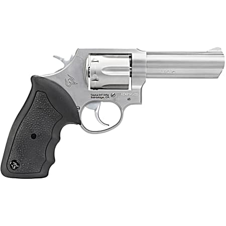 Taurus 2-650049 65  Medium 357 Mag/38 Special +P 6 Shot 4 Matte Stainless Steel Barrel, Cylinder Matte & Frame, Black Finger Grooved Rubber Grip, Transfer Bar Safety, Exposed Hammer