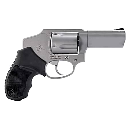 Taurus 2-650139 650  Small 357 Mag 38/Special +P 5 Shot 3  Stainless Steel Barrel, Cylinder & Frame, Black Rubber Grip, Transfer Bar Safety, Concealed Hammer