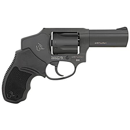 Taurus 2-850131 850  Small 38 Special 5 Shot 3 Matte Black Alloy Steel Barrel, Cylinder & Frame, Black Rubber Grip, Transfer Bar Safety, Concealed Hammer