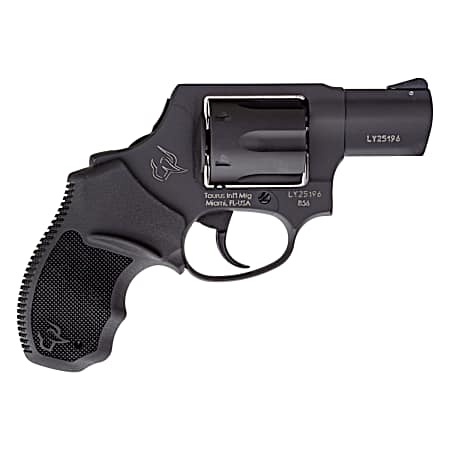 Taurus 2-856021CH 856  Small 38 Special +P 6 Shot 2 Matte Black Carbon Steel Barrel, Cylinder & Frame, Black Finger Grooved Rubber Grip, Transfer Bar Safety, Concealed Hammer