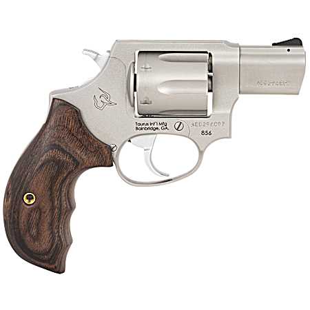 Taurus 2-856029SW 856 Defender Small 38 Special +P 6 Shot 2 Matte Stainless Steel Barrel, Cylinder & Frame, Walnut Grip, Transfer Bar Safety, Exposed Hammer