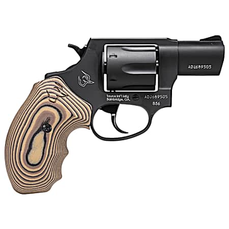 Taurus 2-85621VZ19 856  Small 38 Special 6 Shot 2 Matte Black Carbon Steel Barrel, Cylinder & Frame, Brown VZ Cyclone Grip, Transfer Bar Safety, Exposed Hammer