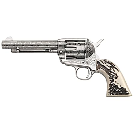 Taylors & Company OG1407 1873 Cattle Brand 357 Mag 6rd 5.50 Nickel Engraved Imitation Stag Grip