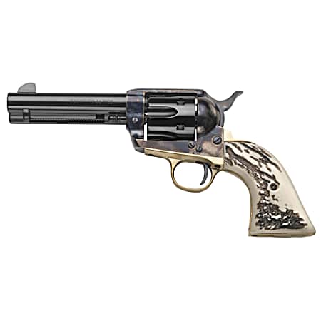 Taylors & Company 200071 1873 Cattleman 357 Mag Caliber with 4.75 Blued Finish Barrel, 6rd Capacity Blued Finish Cylinder, Color Case Hardened Finish Steel Frame & Imitation Stag Grip
