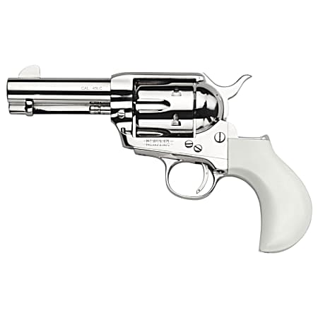 Taylors & Company 200073 1873 Cattleman 357 Mag Caliber with 3.50 Barrel, 6rd Capacity Cylinder, Overall Nickel-Plated Finish Steel & Ivory Birdshead Synthetic Grip