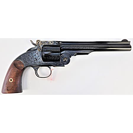Taylors & Company 550643 Top Break Schofield 45 Colt (LC) Caliber with 7 Barrel, 6rd Capacity Cylinder, Overall Blued Engraved Finish Steel & Walnut Grip
