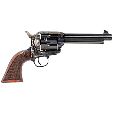 Taylors & Company 550813 Smoke Wagon  45 Colt (LC) Caliber with 5.50 Blued Finish Barrel, 6rd Capacity Blued Finish Cylinder, Color Case Hardened Finish Steel Frame & Checkered Walnut Grip