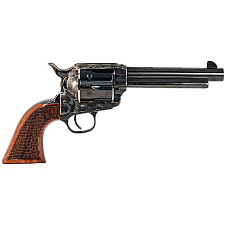 Taylors & Company 550815 Smoke Wagon  44-40 Win Caliber with 5.50 Blued Finish Barrel, 6rd Capacity Blued Finish Cylinder, Color Case Hardened Finish Steel Frame & Checkered Walnut Grip