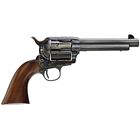 Taylors & Company 5000DE 1873 Gunfighter Deluxe 357 Mag 6rd 5.50 Blued Cylinder & Barrel Color Case Hardened Steel Frame Walnut Army Size Grip (Taylor Tuned)