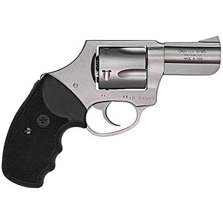 Charter Arms 74421 Bulldog  Large 44 Special, 5 Shot 2.50 Matte Stainless Steel Barrel, Cylinder & Frame w/Black Finger Grooved Rubber Grip