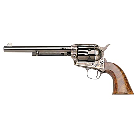 Taylors & Company 550907 1873 Cattleman SAO 45 Colt (LC) Caliber with 7.50 Blued Finish Barrel, 6rd Capacity Blued Finish Cylinder, Color Case Hardened Finish Steel Frame & Walnut Grip