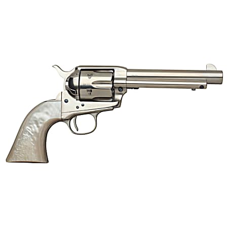 Taylors & Company 555113 1873 Cattleman 45 Colt (LC) Caliber with 5.50 Barrel, 6rd Capacity Cylinder, Overall Nickel-Plated Finish Steel & Mother of Pearl Grip