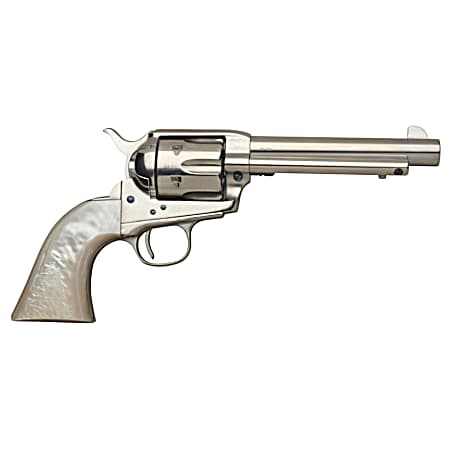 Taylors & Company 555114 1873 Cattleman 45 Colt (LC) Caliber with 5.50 Barrel, 6rd Capacity Cylinder, Overall Nickel-Plated Finish Steel, Ivory Synthetic Grip & Overall Taylor Polish