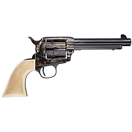 Taylors & Company 555127 Marshal  45 Colt (LC) Caliber with 5.50 Blued Finish Barrel, 6rd Capacity Blued Finish Cylinder, Color Case Hardened Finish Steel Frame & Checkered White Grip