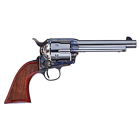 Taylors & Company 556208DE Short Stroke Gunfighter  45 Colt (LC) 6rd 5.50 Blued Cylinder & Barrel Color Case Hardened Steel Frame Checkered Walnut Army Size Grip (Taylor Tuned)