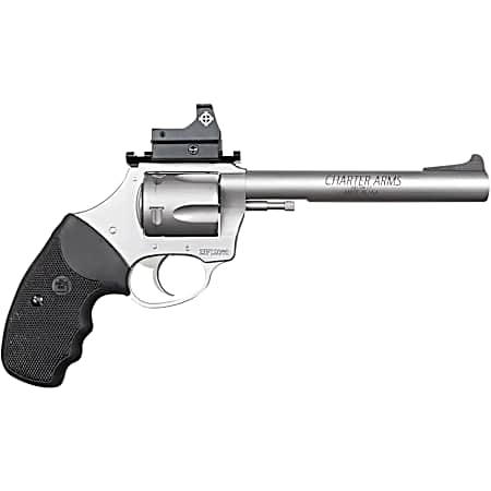 Charter Arms 74465 Mastiff Target Large Frame 44 Special 5rd 6 Stainless Steel Barrel, Cylinder & Frame, Sightmark Micro Optic, Picatinny Rail, Black Rubber Grip, Exposed Hammer