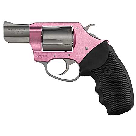 Charter Arms 93830 Undercover Southpaw 38 Special, 5 Shot 2 Matte Stainless Steel Barrel & Cylinder, Pink Aluminum Frame w/Black Finger Grooved Rubber Grip, Exposed Hammer