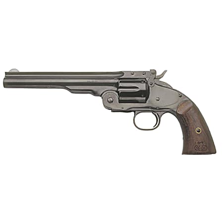Cimarron CA850 No. 3 Schofield  45 Colt (Long Colt) 6 Shot 7 Matte Black Stainless Steel Barrel, Cylinder & Frame, Walnut Grip, Exposed Hammer