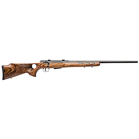 Savage Arms 19142 25 Lightweight Varminter-T Full Size 222 Rem 4+1 24 Matte Black Heavy Barrel, Matte Black Carbon Steel Receiver Drilled & Tapped, Satin Brown Thumbhole Laminate Stock, Right Hand