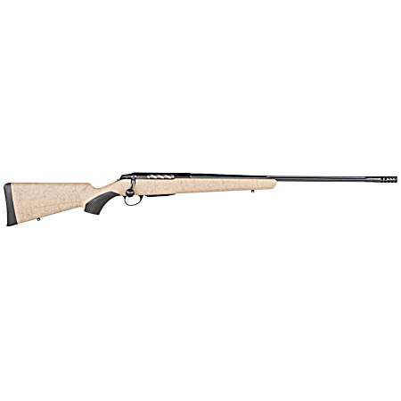 Tikka JRTXRT318 T3x Lite 270 Win 3+1 22.40 Fluted/Threaded, Black Barrel/Rec, Black Webbed Tan Roughtech Synthetic Stock, Interchangeable Grip, Muzzle Brake