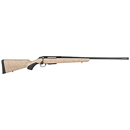 Tikka JRTXRT340 T3x Lite 270 WSM 3+1 24.30 Fluted/Threaded, Black Barrel/Rec, Black Webbed Tan Roughtech Synthetic Stock, Interchangeable Grip, Muzzle Brake