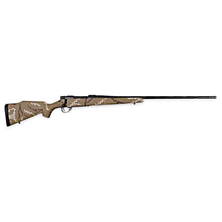 Weatherby VHH222RR6B Vanguard Outfitter 22-250 Rem 5+1 24 Threaded/Spiral Fluted, Graphite Black Barrel/Rec, Tan with Brown & White Sponge Synthetic Stock, Accubrake Muzzle Brake, Adj. Trigger