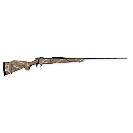Weatherby VHH223RR6B Vanguard Outfitter 223 Rem 5+1 24 Threaded/Spiral Fluted, Graphite Black Barrel/Rec, Tan with Brown & White Sponge Synthetic Stock, Accubrake Muzzle Brake, Adj. Trigger