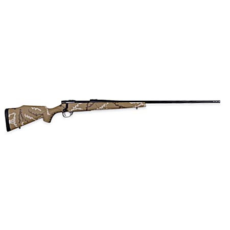 Weatherby VHH270NR6B Vanguard Outfitter 270 Win 5+1 24 Threaded/Spiral Fluted, Graphite Black Barrel/Rec, Tan with Brown & White Sponge Synthetic Stock, Accubrake Muzzle Brake, Adj. Trigger