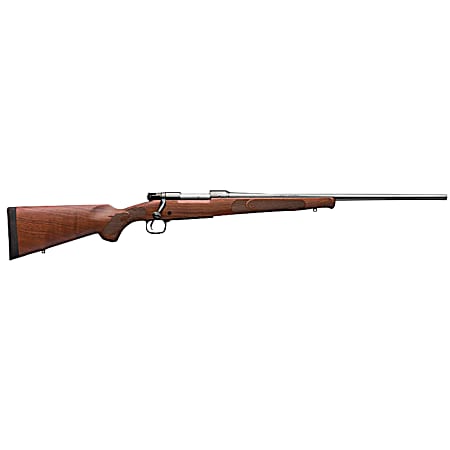 Winchester Guns 535200299 Model 70 Featherweight 6.8 Western 3+1 Cap 24 Brushed Polish Blued Rec/Barrel Satin Walnut Fixed with Feather Checkering Stock Right Hand with MOA Trigger System (Full Size)