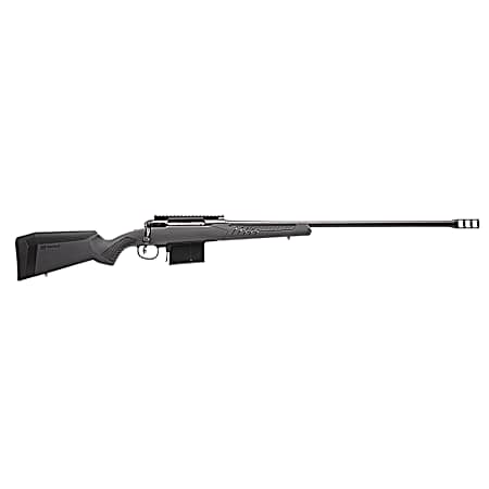 Savage Arms 57037 110 Long Range Hunter 338 Lapua Mag 5+1 26, Matte Black Metal, Gray Fixed AccuStock with AccuFit