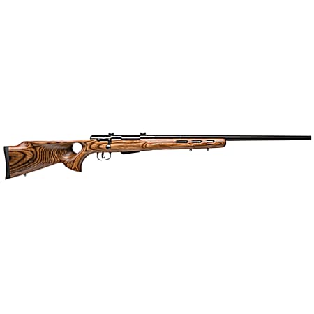 Savage Arms 18528 25 Lightweight Varminter-T 223 Rem 4+1 Cap 24 Matte Black Rec/Barrel Natural Brown Laminate Fixed Thumbhole Stock Right Hand (Full Size) with Detachable Box Magazine