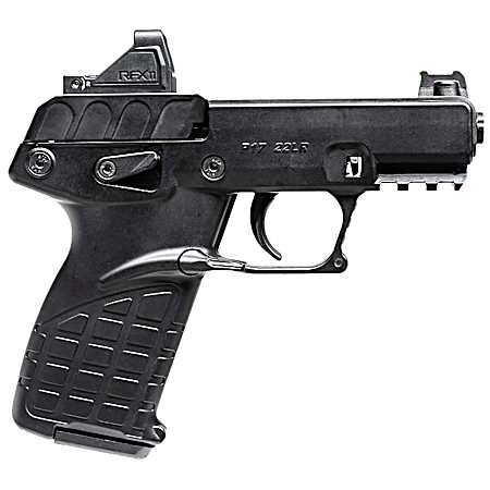 Kel-Tec P17BBLKOPTIC P17  Compact Frame 22 LR 16+1 3.80 Black Steel Barrel, Black Serrated Steel Slide, Black Polymer Frame w/Picatinny Rail, Textured Grip, Viridian RFX-11 Green Dot, Ambidextrous