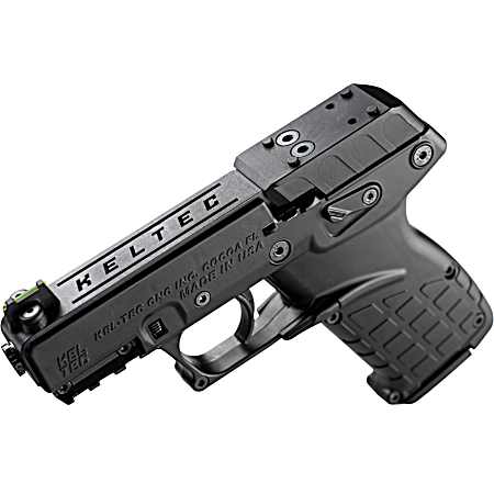 Kel-Tec P17BBLKOR P17  22 LR 16+1 3.80 Black Steel Barrel, Black Optic Ready/Serrated Slide, Black Polymer Frame w/Picatinny Rail, Textured Grip