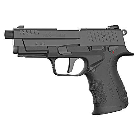 Retay USA RXP22BLK13TH RXP  22 LR 13+1 4 Black Threaded Barrel, Black Cerakote RMR/RMSc Optic Ready/Serrated Slide & Polymer Frame w/Accessory Rail, Textured Grip