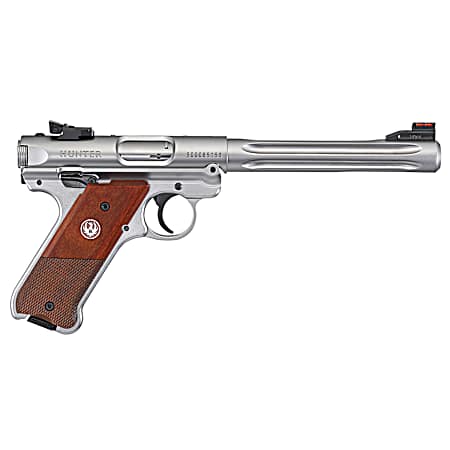 Ruger 40118 Mark IV Hunter 22 LR 10+1 6.88 Satin Stainless Fluted Bull Barrel, Satin Stainless Steel Frame, Drilled & Tapped Receiver, Checkered Laminate Grip, Right Hand
