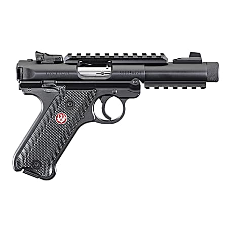 Ruger 40150 Mark IV Tactical 22 LR Caliber with 4.40 Threaded/Picatinny Rail Barrel, 10+1 Capacity, Overall Blued Metal Finish, Checkered Black Polymer Grip & Fixed Sights