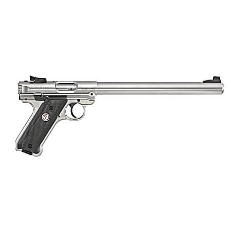 Ruger 40174 Mark IV Target 22 LR 10+1 10 Overall Satin Stainless Steel Bull Barrel, Slide & Satin Aluminum Frame, Black Checkered Polymer Grips
