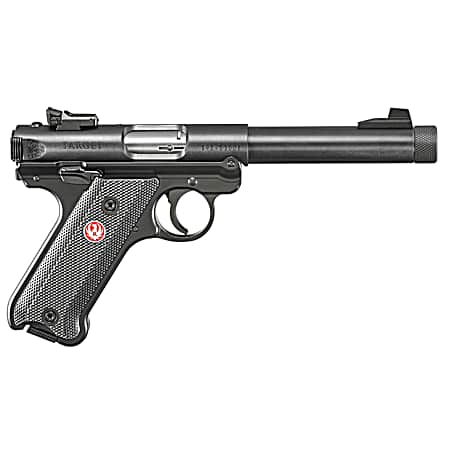 Ruger 40178 Mark IV Target Sports South Exclusive 22 LR 10+1 5.50 Blued Threaded Bull Barrel,  Blued Aluminum Frame, Black Checkered Polymer Grip, Right Hand, Two Magazines
