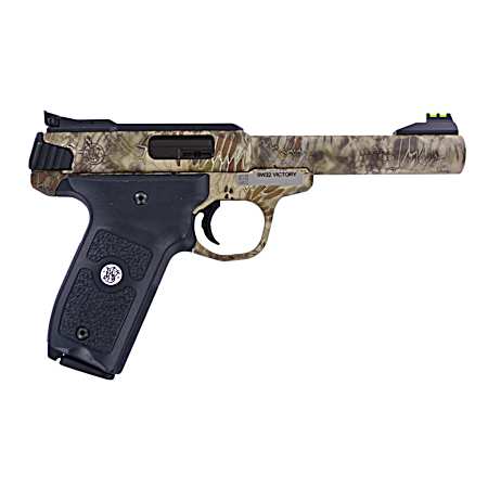 Smith & Wesson 10297 SW22 Victory Full Size Frame 22 LR 10+1 5.50 Kryptek Highlander Match Grade Steel Barrel & Frame, Black Textured Grip, Thumb Safety