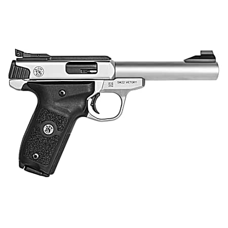Smith & Wesson 11536 SW Victory Target *MA Compliant 22 LR  5.50 Bull Barrel 10+1,   Stainless Steel Barrel, Slide, &  Frame, Black Polymer Grip with Integrated Target Thumb Rest, Manual Safety