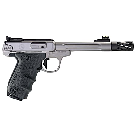 Smith & Wesson 12078 Performance Center Victory Target 22 LR 6 MB 10+1 Stainless Steel Tandemkross Black HiveGrip with Integrated Target Thumb Rest Grip