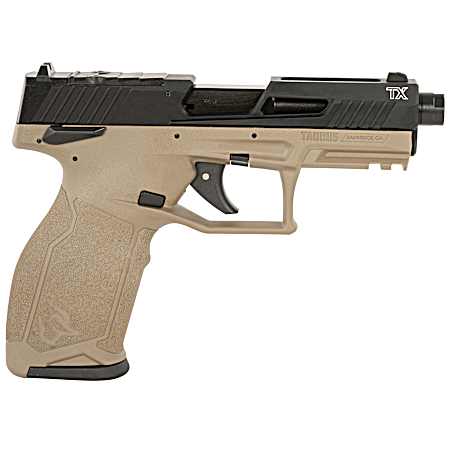 Taurus 1-2TX22P141F TX22 T.O.R.O Gen 2 Full Size Frame 22 LR 22+1 4.10 Matte Black Threaded Barrel, Optic Ready/Serrated Slide, FDE Polymer Frame w/Picatinny Rail, Right Hand