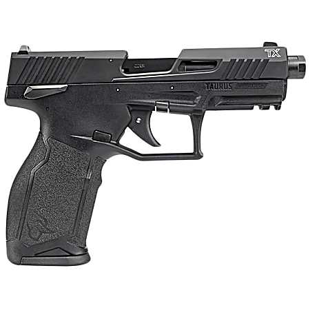 Taurus 1-2TX22141-15 2TX  Full Size Frame 22 LR 15+1 4.60 Matte Black Threaded Barrel, Black Anodized Serrated Slide, Matte Black Polymer Frame w/Picatinny Rail, Textured Grip