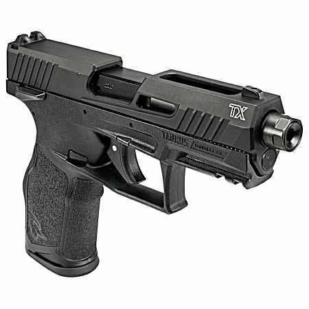 Taurus 1-2TX22141-5X10 TX22  Full Size Frame 22 LR 10+1 4.60 Black Threaded Barrel, Black Serrated Slide, Black Polymer Frame w/Picatinny Rail, Ergonomic Grip, 5 Mags