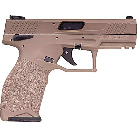 Taurus 1-2TX22141F 2TX  Full Size Frame 22 LR 22+1 4.60 Matte Black Threaded Barrel, Black Anodized Serrated Slide, Flat Dark Earth Polymer Frame w/Picatinny Rail, Textured Grip